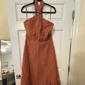 ASOS Design Rust Eyelet Midaxi Dress size 10